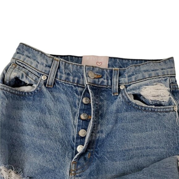 Revice Jeans Womens 26 Blue Straight Leg Distressed High‎ Rise  Button Fly - Picture 5 of 11